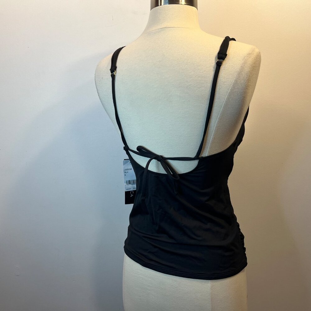 La Blanca Black Ruched Tankini / Swim Top – Size 6 – NWT - Picture 4 of 5